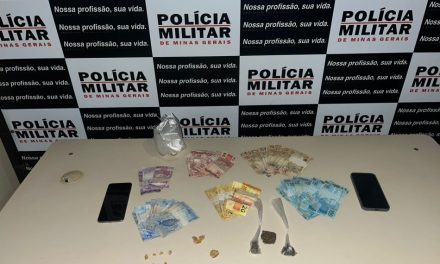 Homens são presos com quase R$ 4 mil e drogas em Lagoa da Prata