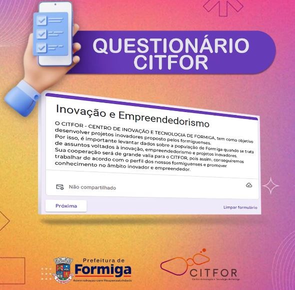 Citfor lança questionário sobre inovação e empreendedorismo