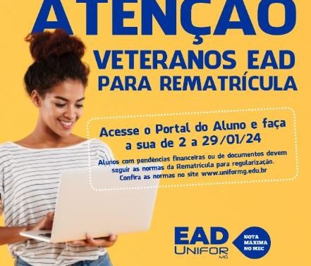 Divulgadas as normas para rematrícula do primeiro semestre de 2024 – modalidade a distância