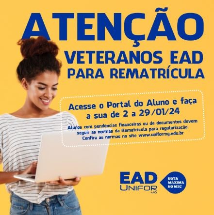 Divulgadas as normas para rematrícula do primeiro semestre de 2024 – modalidade a distância