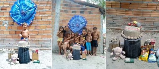 Aniversário de criança com bolo e doce de areia comove internet