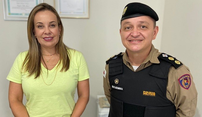 Prefeita em exercício recebe a visita do novo comandante do 63º Batalhão da Polícia Militar