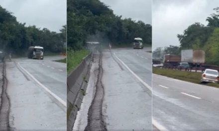 Motorista bate carro na Fernão Dias, grava vídeo e flagra sequência de acidentes em MG