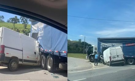 Homem fica em estado grave após colisão entre Van e caminhão na Fernão Dias