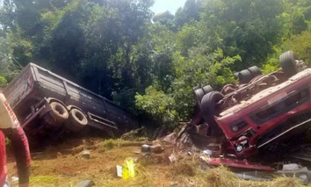 Motorista de carreta morre após capotar próximo à ‘Ponte Torta’