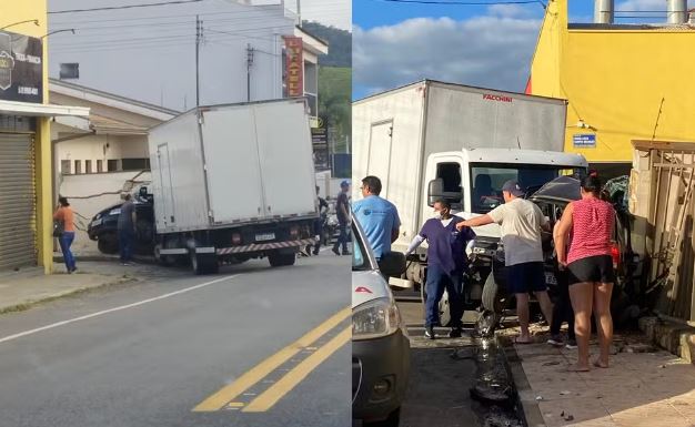Mulher morre após ter carro atingido e prensado por caminhão ao tentar conversão