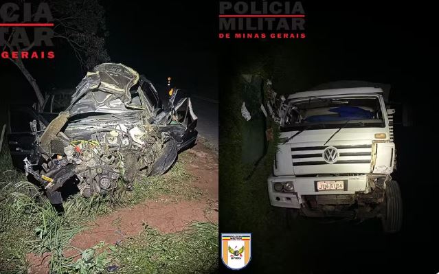 Colisão entre caminhão e carro deixa três pessoas feridas no Sul de Minas