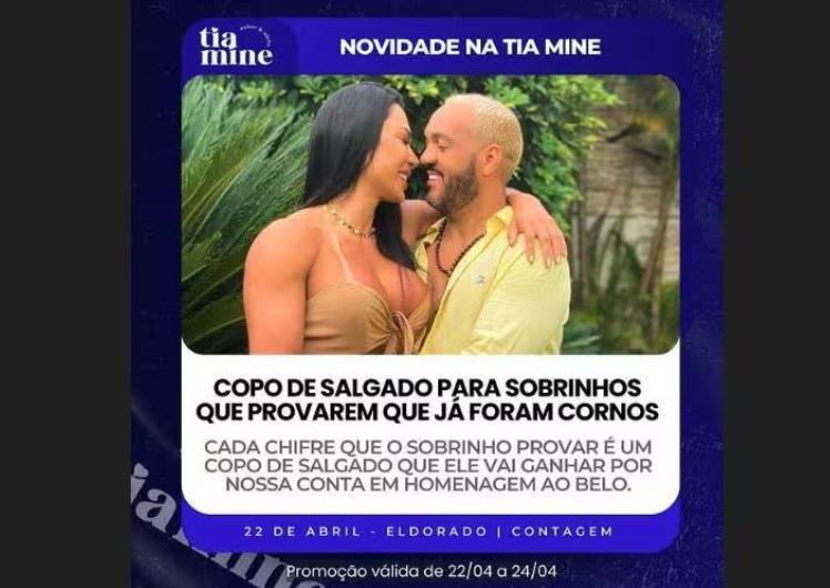 Nova promoção dá salgadinhos a cornos em confeitaria de Contagem
