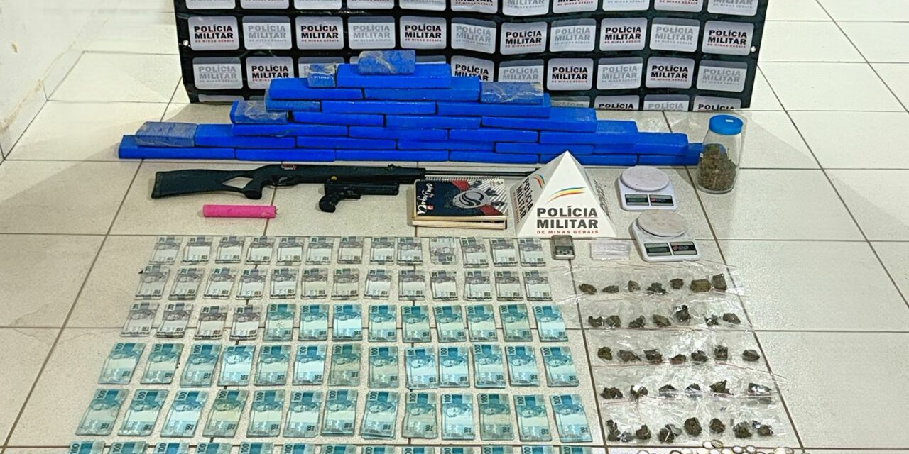 Polícia Militar apreende grande quantidade de drogas e dinheiro em Bambuí