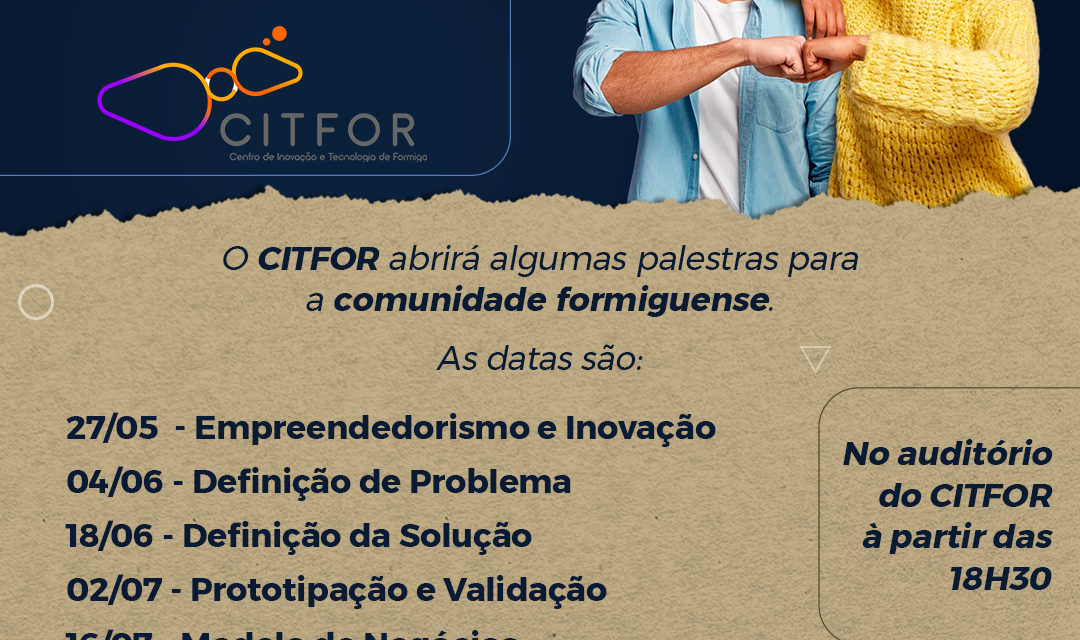 Citfor realizará palestras abertas ao público para comunidade formiguense
