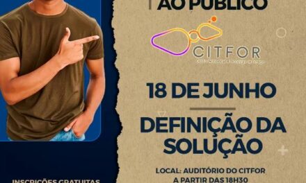 Citfor: palestra ‘Empreendedorismo e Inovação’ será realizada nesta terça-feira