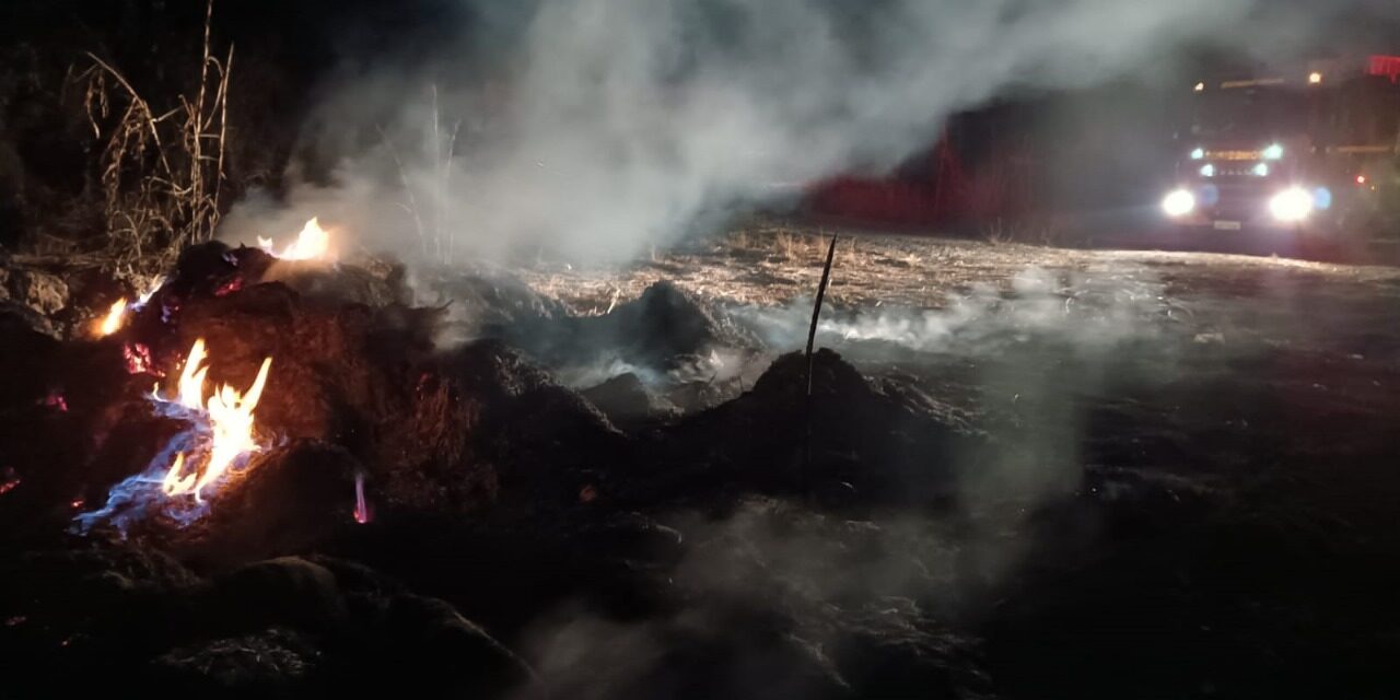 Corpo de Bombeiros combate incêndio na BR-354, em Formiga