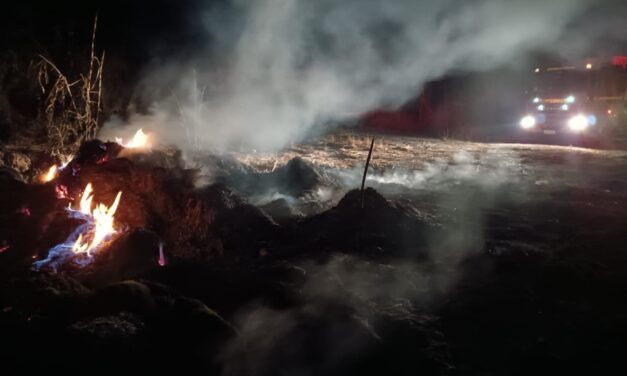 Corpo de Bombeiros combate incêndio na BR-354, em Formiga