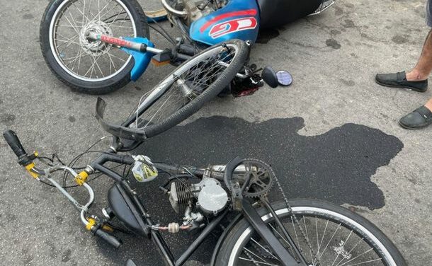 Acidente entre moto e bicicleta motorizada é registrado em Ipatinga