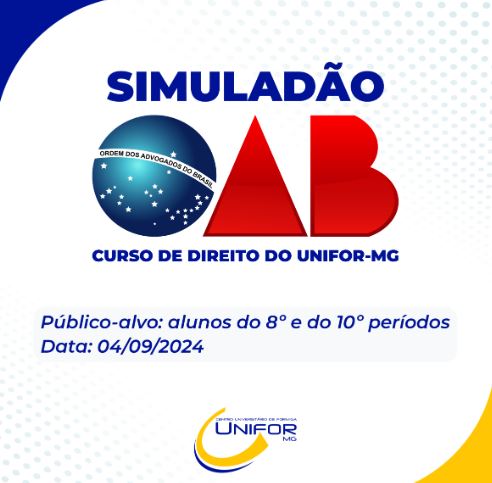 Curso de direito do Unifor-MG promoverá Simuladão OAB