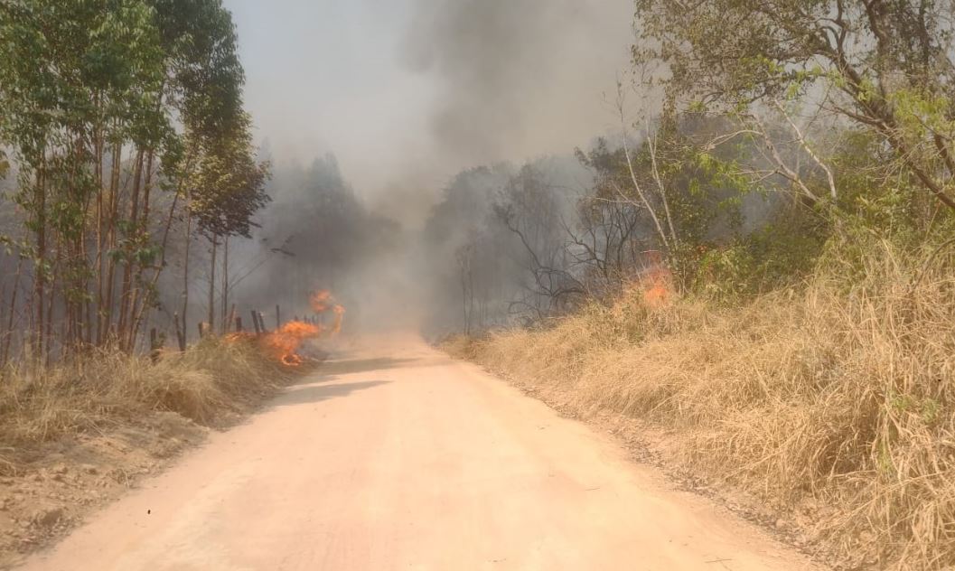 Incêndio de grandes proporções é registrado em fazenda, em Formiga