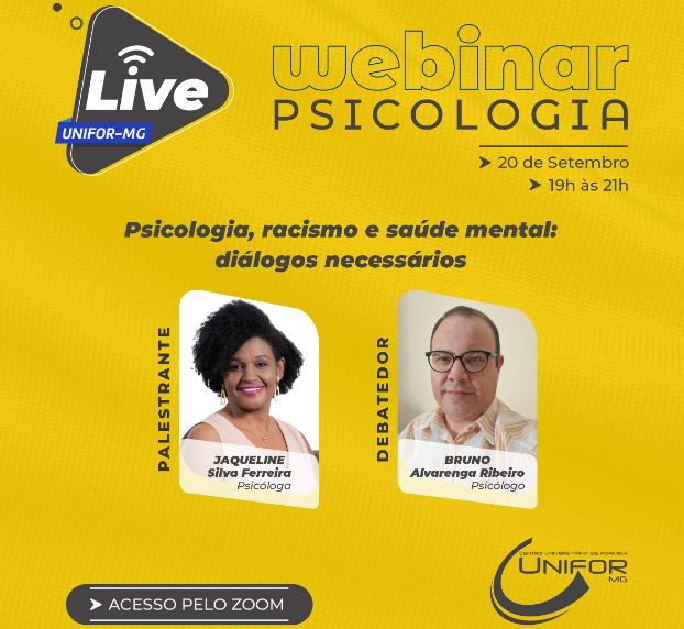 Palestra sobre psicologia, racismo e saúde mental será realizada no Unifor-MG