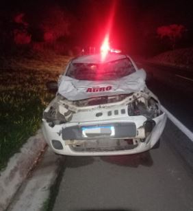 Boi é atropelado na MG-050, entre Betânia e Formiga