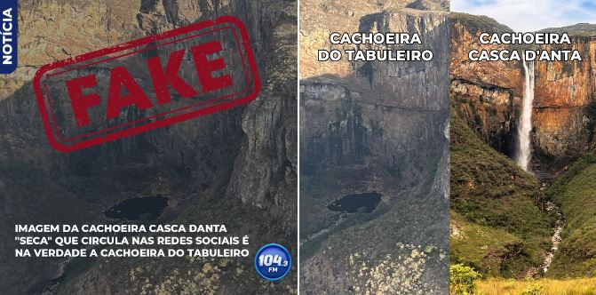 É fake foto de ‘suposta’ cachoeira Casca D’anta completamente seca