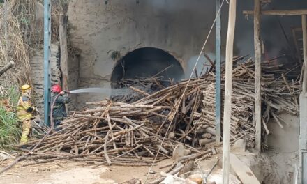 Bombeiros de Formiga combatem incêndio em calcinação, em Córrego Fundo