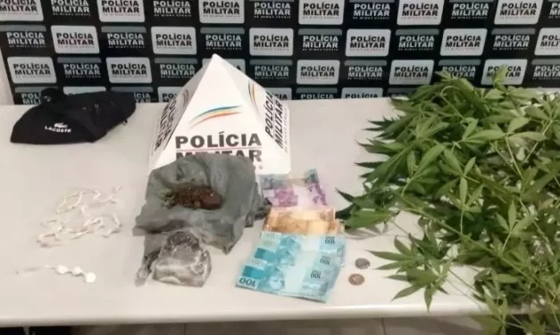 Nova Serrana: PM apreende 38 pedras de crack e tabletes de maconha