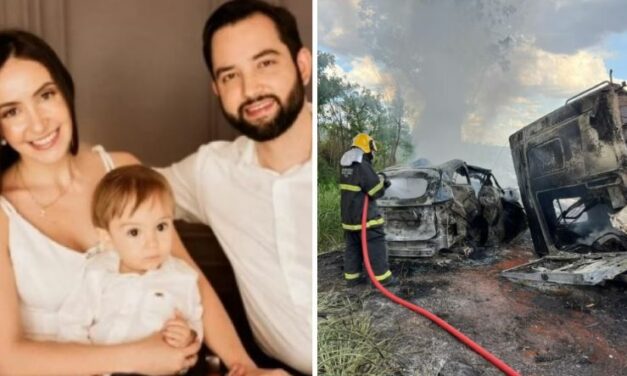 Casal de médicos e filho são as vítimas carbonizadas em acidente na BR-262