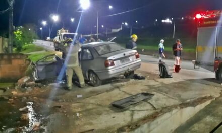 Passageira morre após carro bater em placa de sinalização e mureta no Sul de Minas