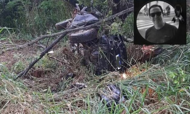 Sócio-diretor de empresa de transporte público morre após capotar e bater caminhonete em árvore