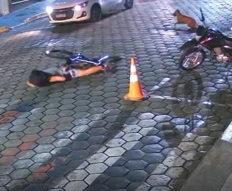 Ciclista fica ferido após colidir com cão na avenida Abílio Machado, em Formiga