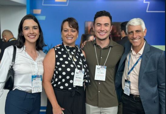 Coronel Laércio e Taciana Carvalho durante o 7º Congresso Mineiro de Novos Gestores
