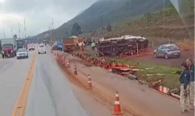 BR-040: acidente com caminhões deixa um morto e um ferido