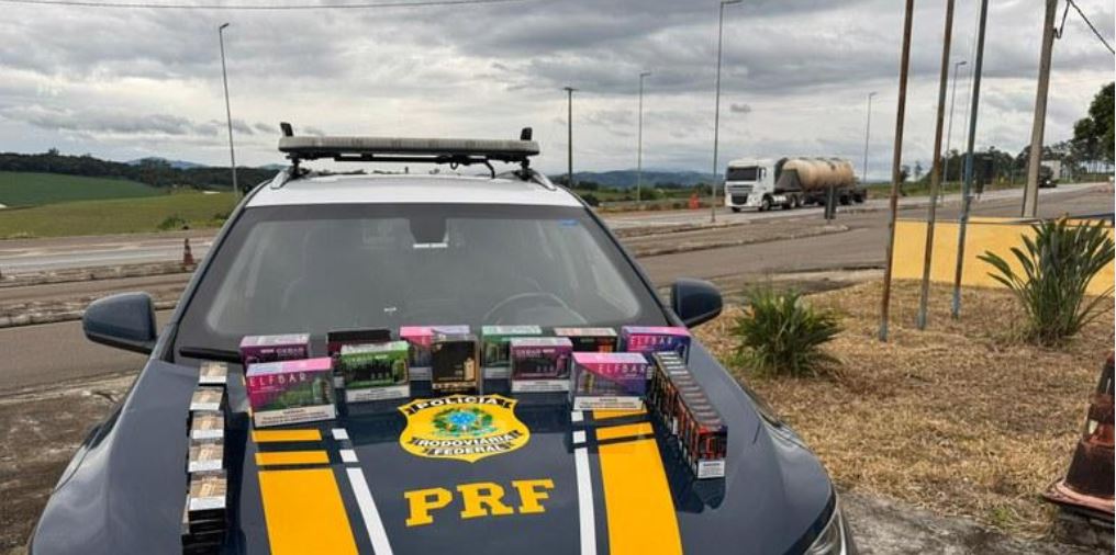 PRF apreende carga de cigarros eletrônicos na BR-381 e alerta para riscos à saúde