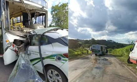 Batida entre carro e ônibus de transporte coletivo deixa uma pessoa morta em Três Corações