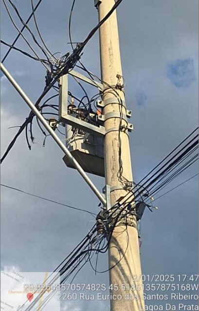 Incêndio em transformador de energia em Lagoa da Prata