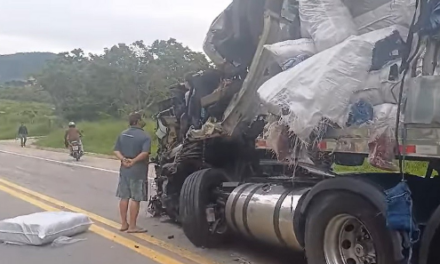 Caminhoneiro morre após deixar o filho de 16 anos dirigir carreta na BR-116, em MG