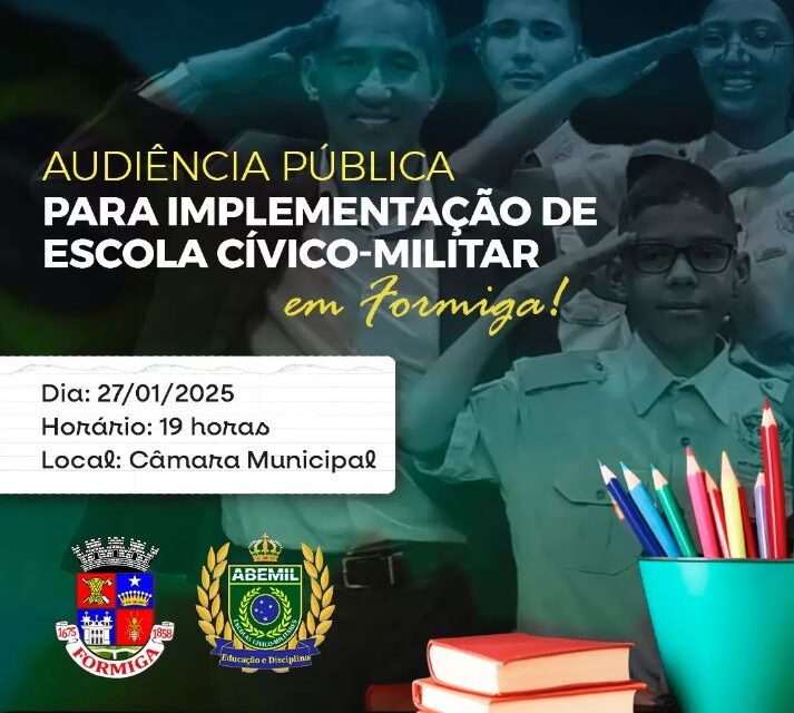 Implantação de escola cívico-militar será debatida em audiência pública