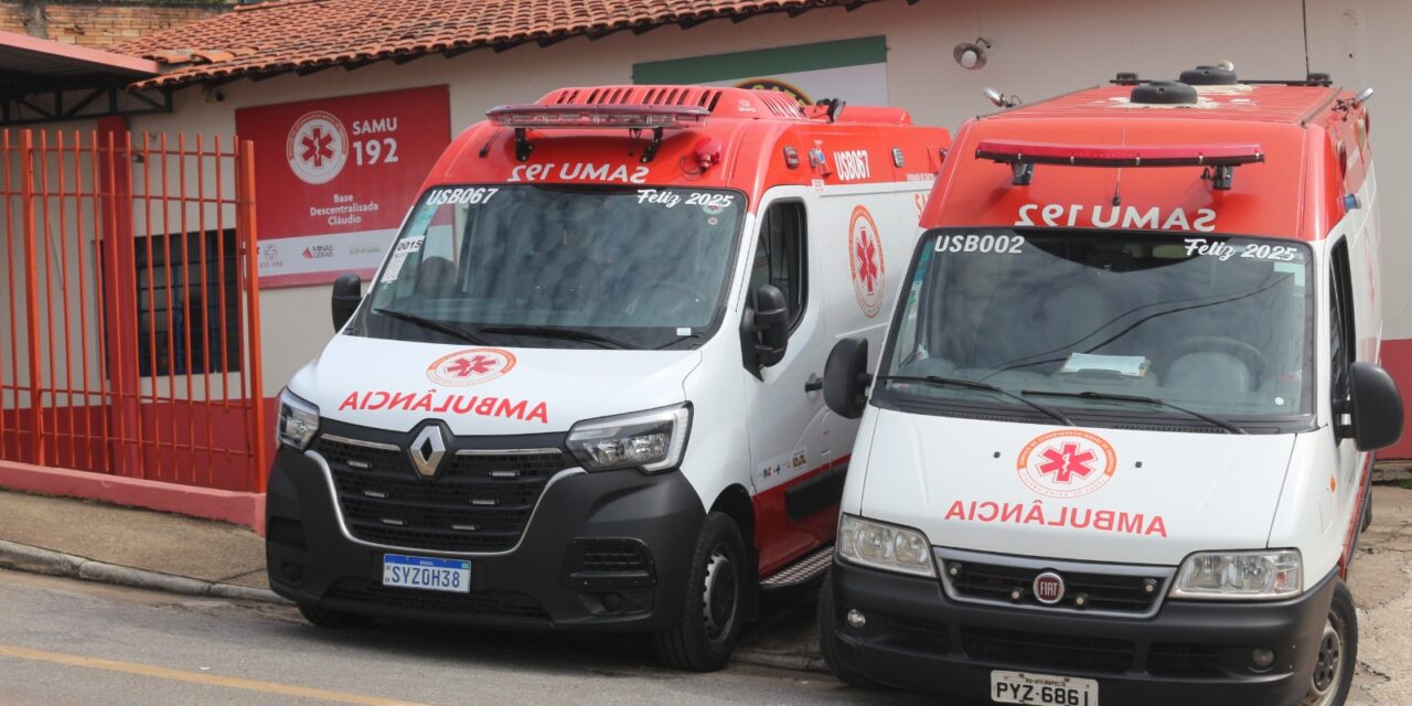 Ambulâncias do Samu de Cláudio são substituídas por veículos novos