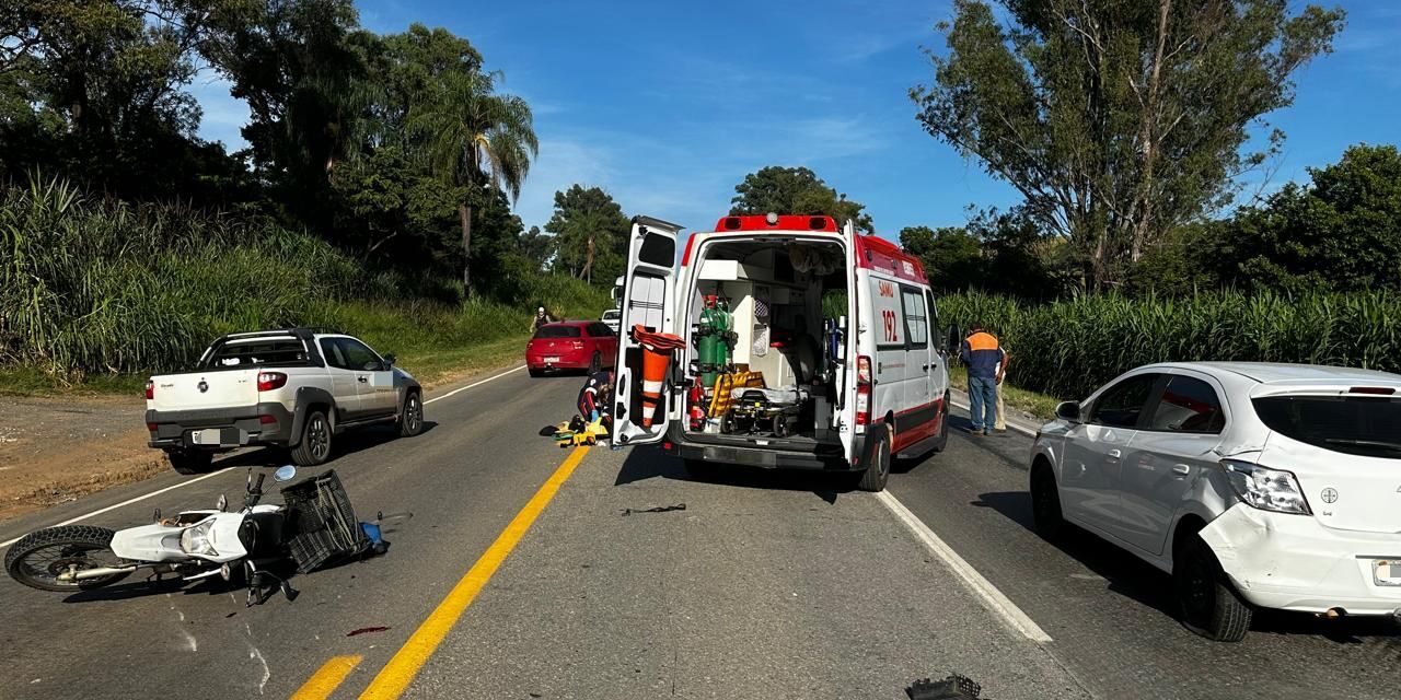 Motociclista fica ferido em acidente na MG-050, em Formiga