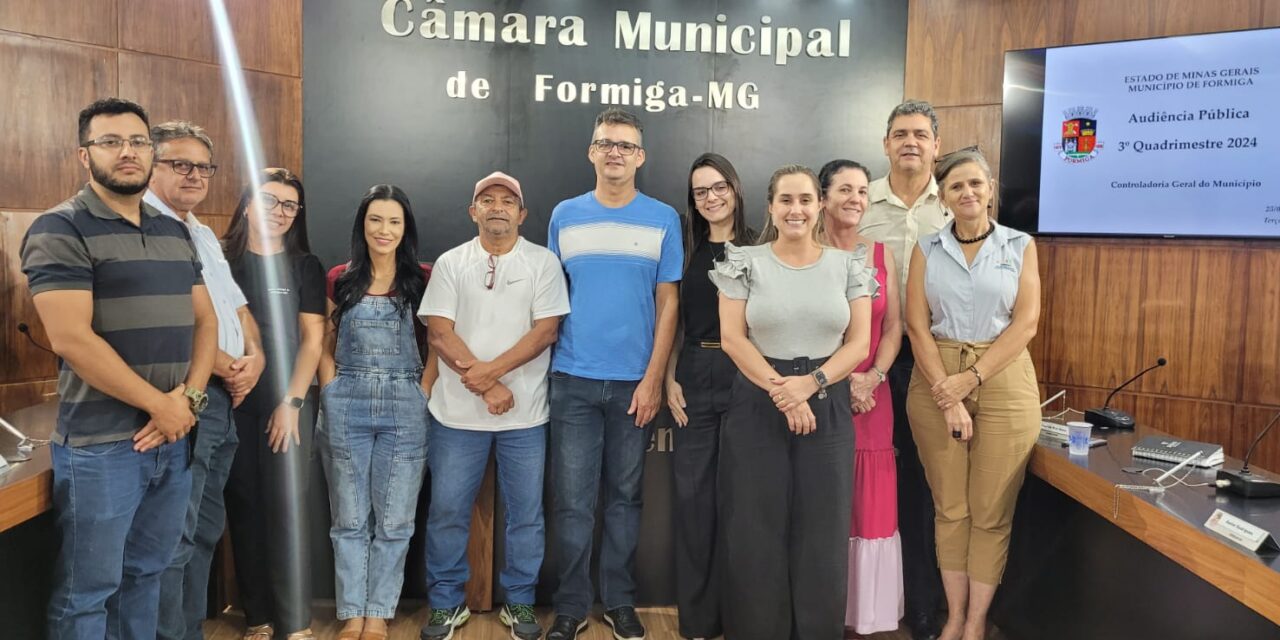 Formiga: Câmara Municipal realiza Audiência Pública sobre as metas fiscais do terceiro quadrimestre de 2024