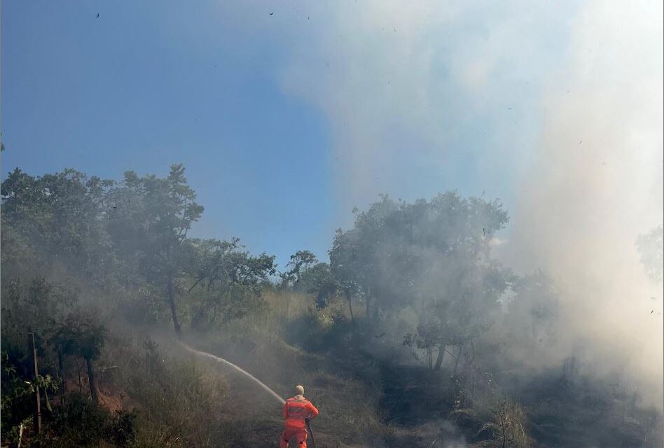 Incêndio em área urbana mobiliza Corpo de Bombeiros em Formiga