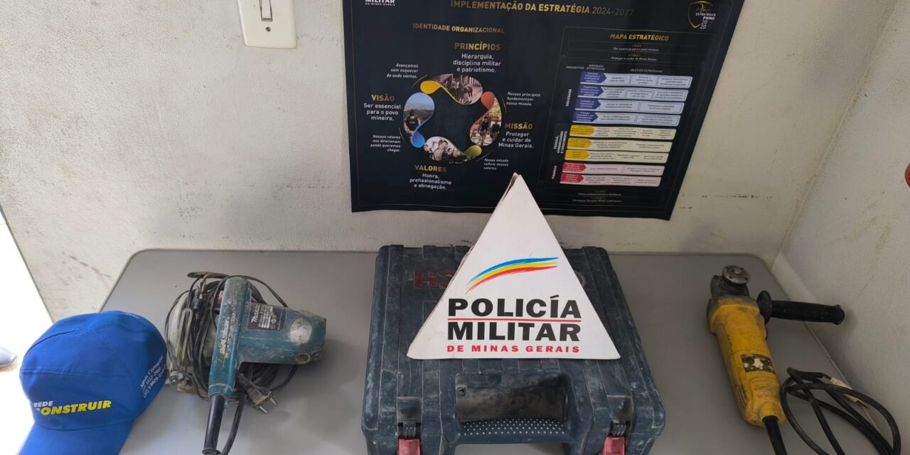 Formiga: Polícia Militar realiza prisão de três homens e recupera materiais furtados em construção na avenida Abílio Machado