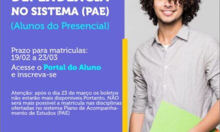 Inscrições para dependências dos cursos presenciais- Primeiro Semestre de 2025