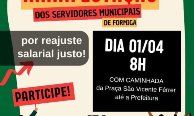 Servidores municipais programam manifestação a ser realizada na terça-feira (1º)