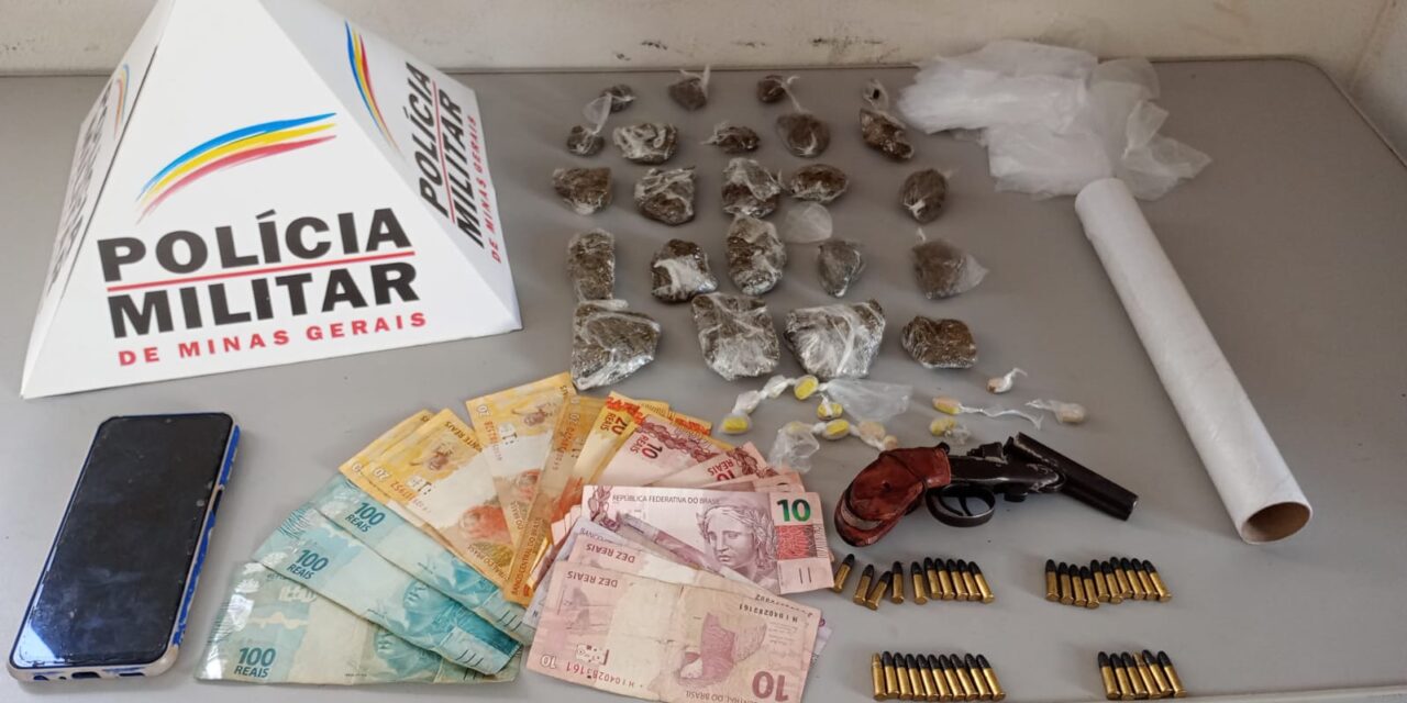 Operação da PM resultou em apreensão de menor, drogas, arma e munições em Formiga