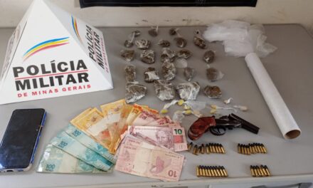 Operação da PM resultou em apreensão de menor, drogas, arma e munições em Formiga