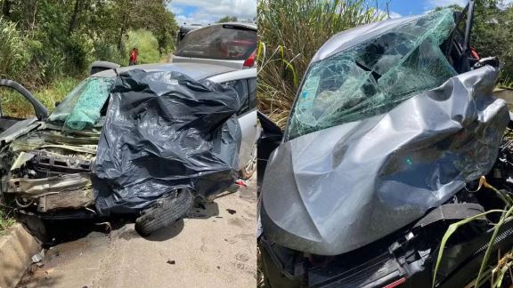 Batida entre carros mata dois motoristas e deixa cinco passageiros feridos na BR-262, em Bom Despacho