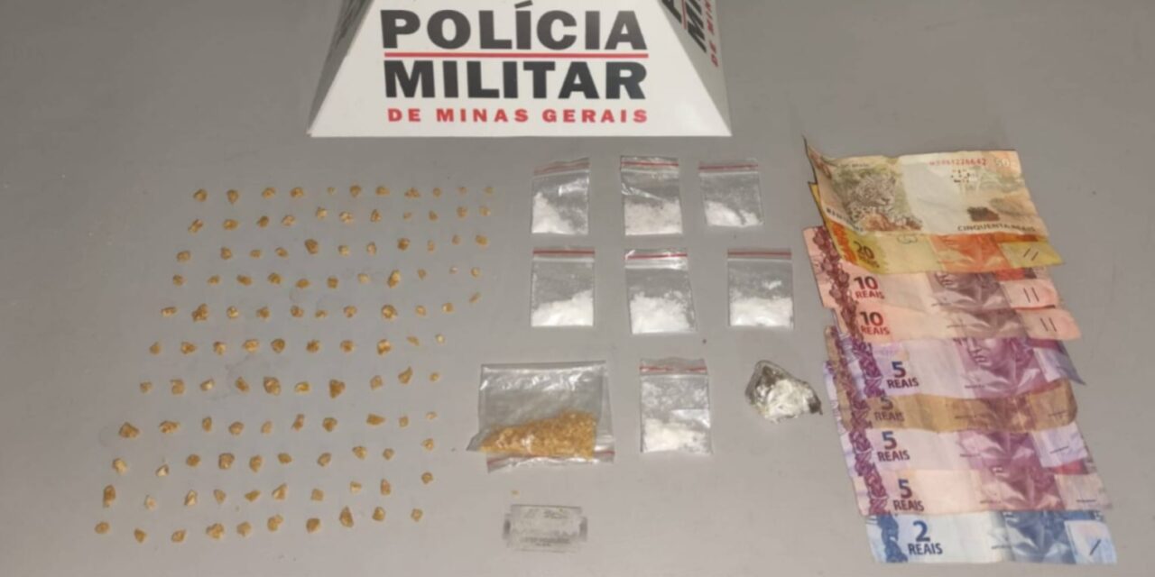 Polícia Militar prende jovem e apreende adolescente por tráfico de drogas no bairro Ouro Verde, em Formiga