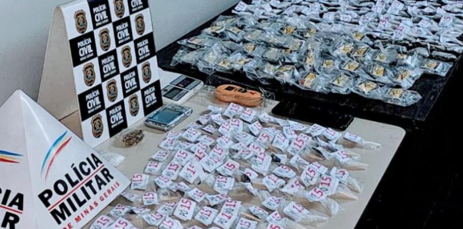 Drogas com etiqueta de facção criminosa são apreendidas no interior de Minas