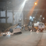 Condutora embriagada provoca acidente com capotamento no Centro de Formiga