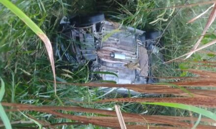 Idoso morre e 4 pessoas ficam feridas após carro cair em ribanceira na BR-494, em Divinópolis